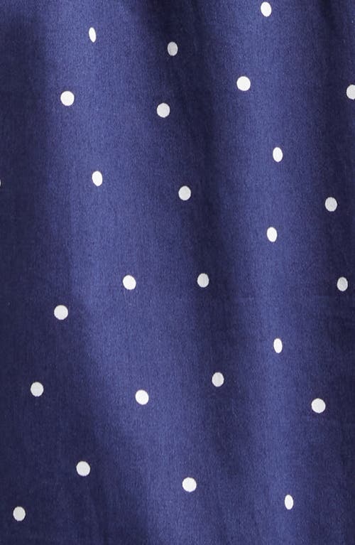 Shop Papinelle Olivia Spot Tiered Cotton Sateen Nightgown In Navy/white Spot