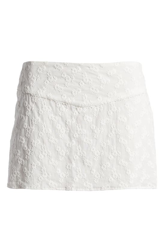 Shop Mistress Rocks Cotton Broderie A-line Miniskirt In White