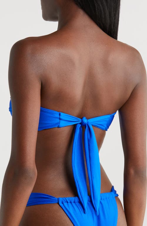 Shop Kulani Kinis Strapless O-ring Bikini Top In Malibu Blue