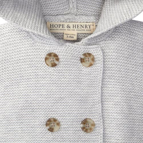 Shop Hope & Henry Baby Faux Fur Hooded Sweater, Infant In Light Grey Heather