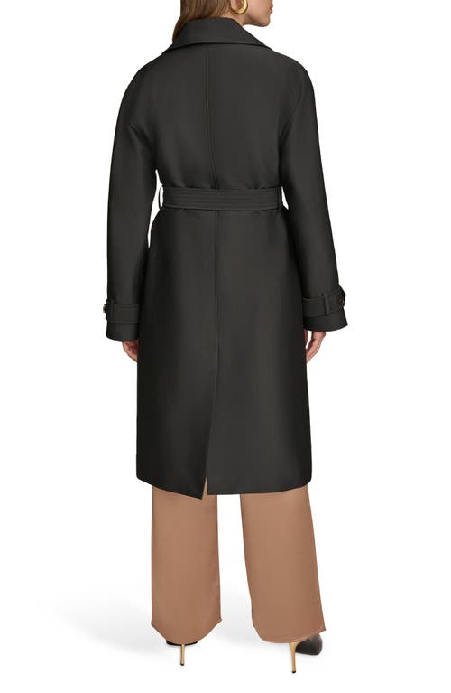 Donna Karan New York Water Resistant Single Breasted Trench Coat In Black