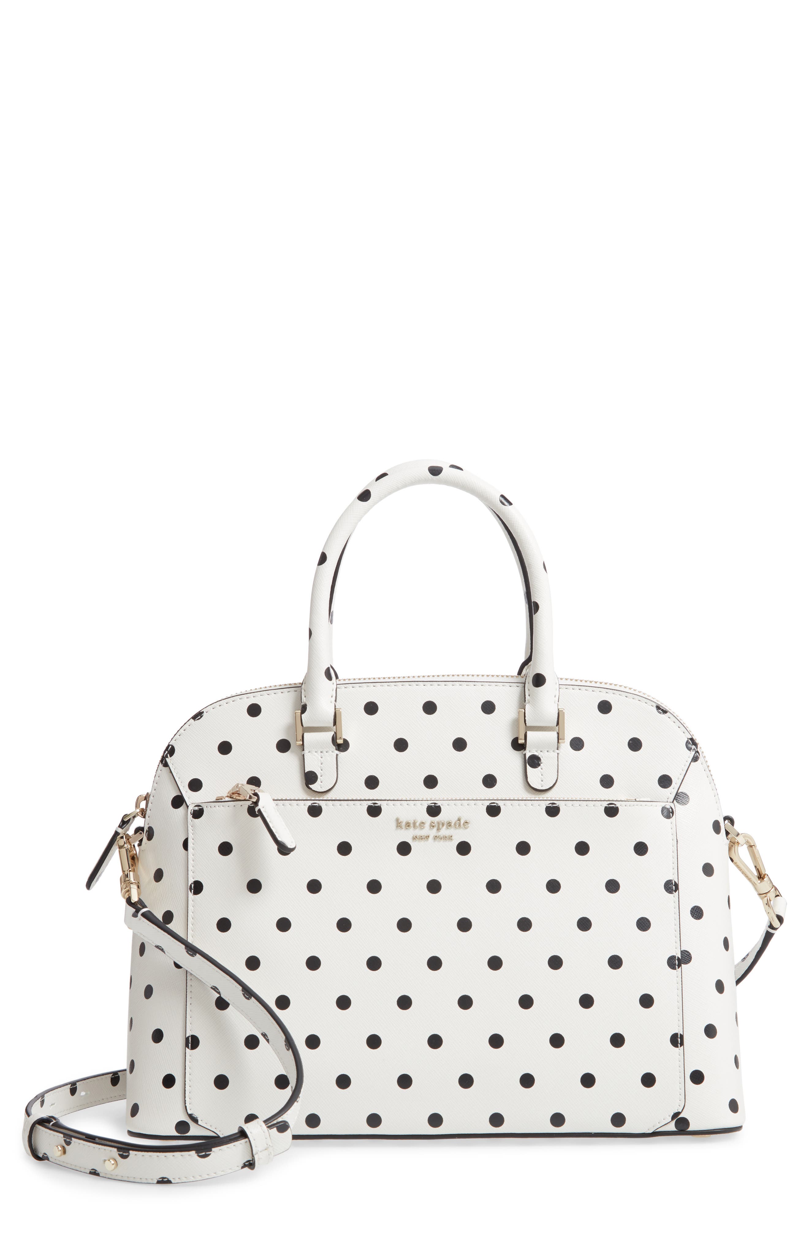 kate spade black and white polka dot purse