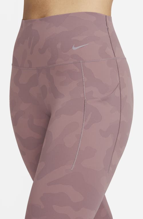 Shop Nike Universa Dri-fit High Rise 7/8 Tights In Smokey Mauve/black