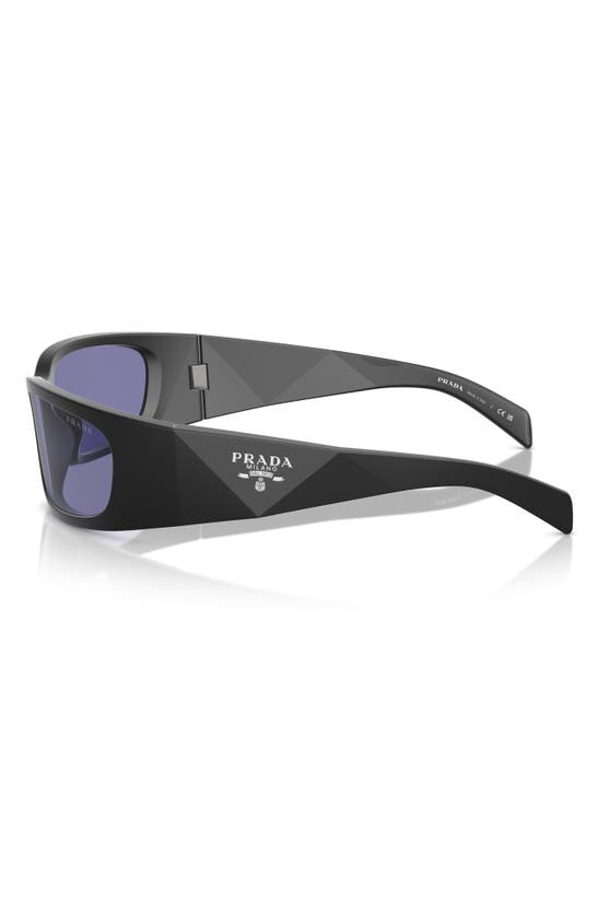Prada 60mm Butterfly Polarized Sunglasses In Matte Black