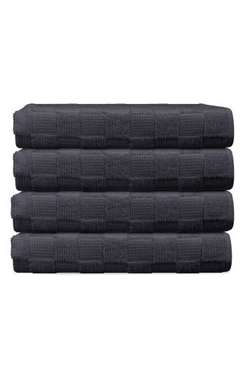 Brooks Brothers Waffle Terry 4-piece Turkish Cotton Bath Towel Set In Anthracite