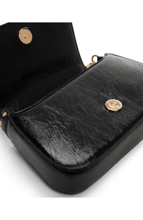 Shop Mango Faux Leather Crossbody Bag In Black