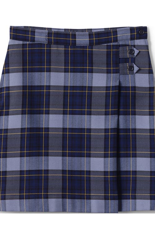 Shop Lands' End School Uniform Girls Slim Plaid A-line Skirt Below The Knee In Classic Navy Plaid