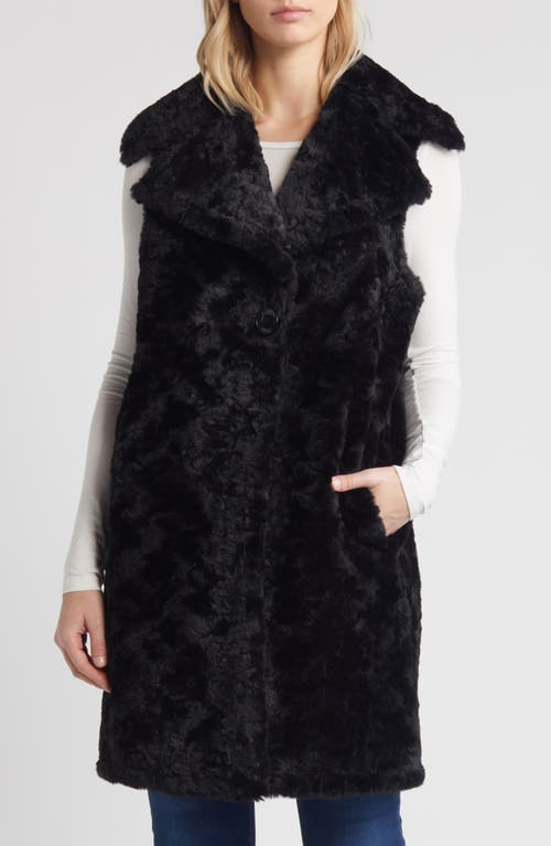 Shop Sam Edelman Longline Faux Fur Vest In Black