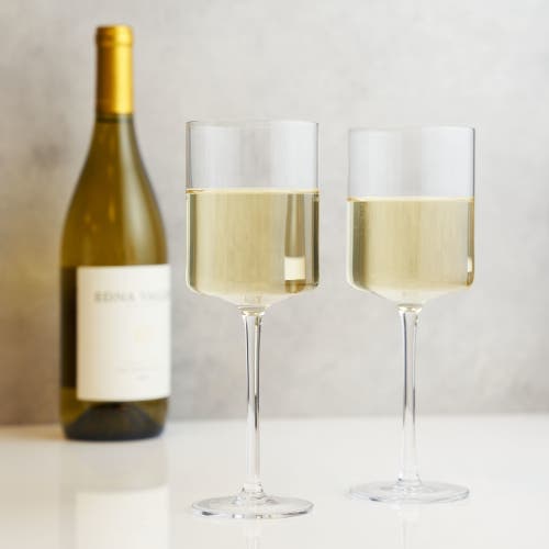 Viski Laurel Crystal White Wine Glasses Set Of 2 In Clear