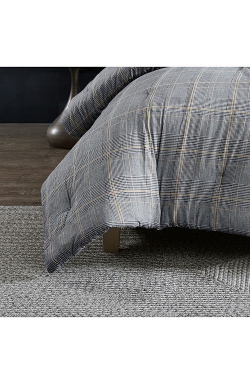 Kenneth Cole Sussex Plaid Comforter Set In Khaki Black