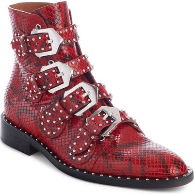 Givenchy Studded Ankle Boot, Red