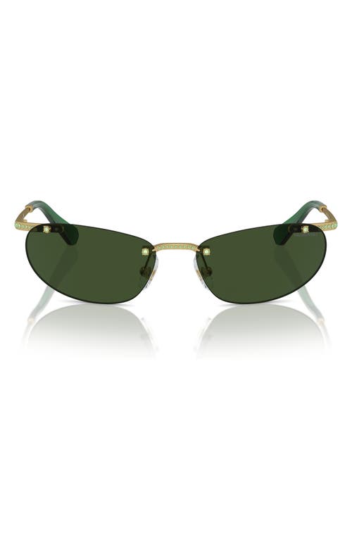 Shop Swarovski 59mm Oval Sunglasses In Matte Gold