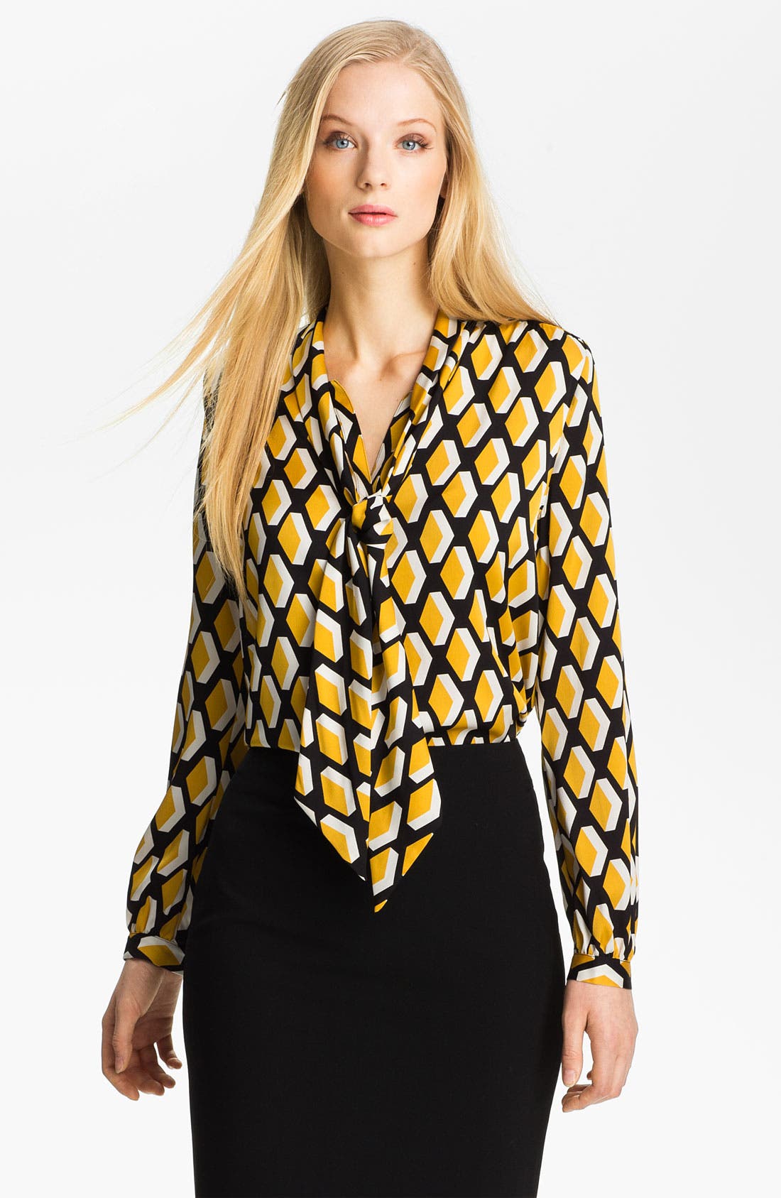 Classiques Entier® Refined Tie Neck Silk Blouse Nordstrom