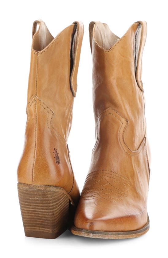 Shop Fly London Wofy Pointed Toe Western Boot In Camel Velvet