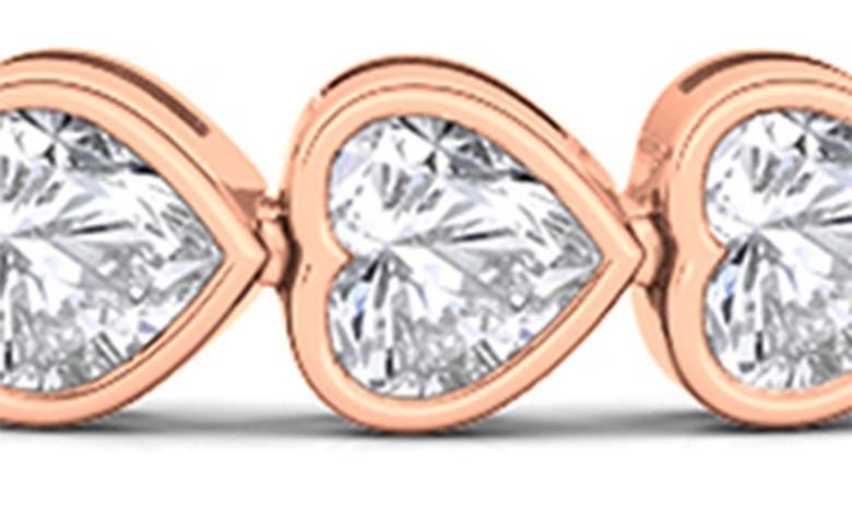 Shop Hautecarat Bezel Heart Lab Created Diamond Bangle In 18k Rose Gold