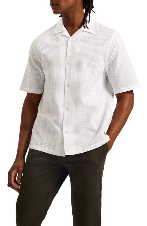 Oise Textured Cotton Camp Shirt in White