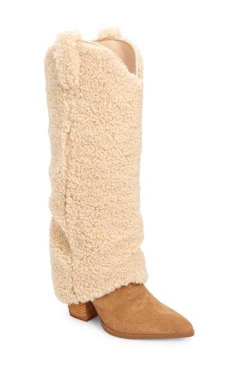 Wide calf sale shearling boots