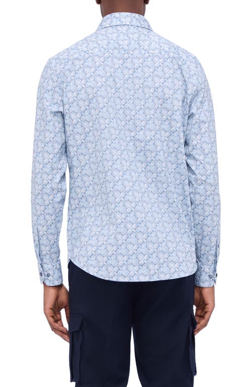 Shop Bugatchi James Ooohcotton® Abstract Print Button-up Shirt In Air Blue