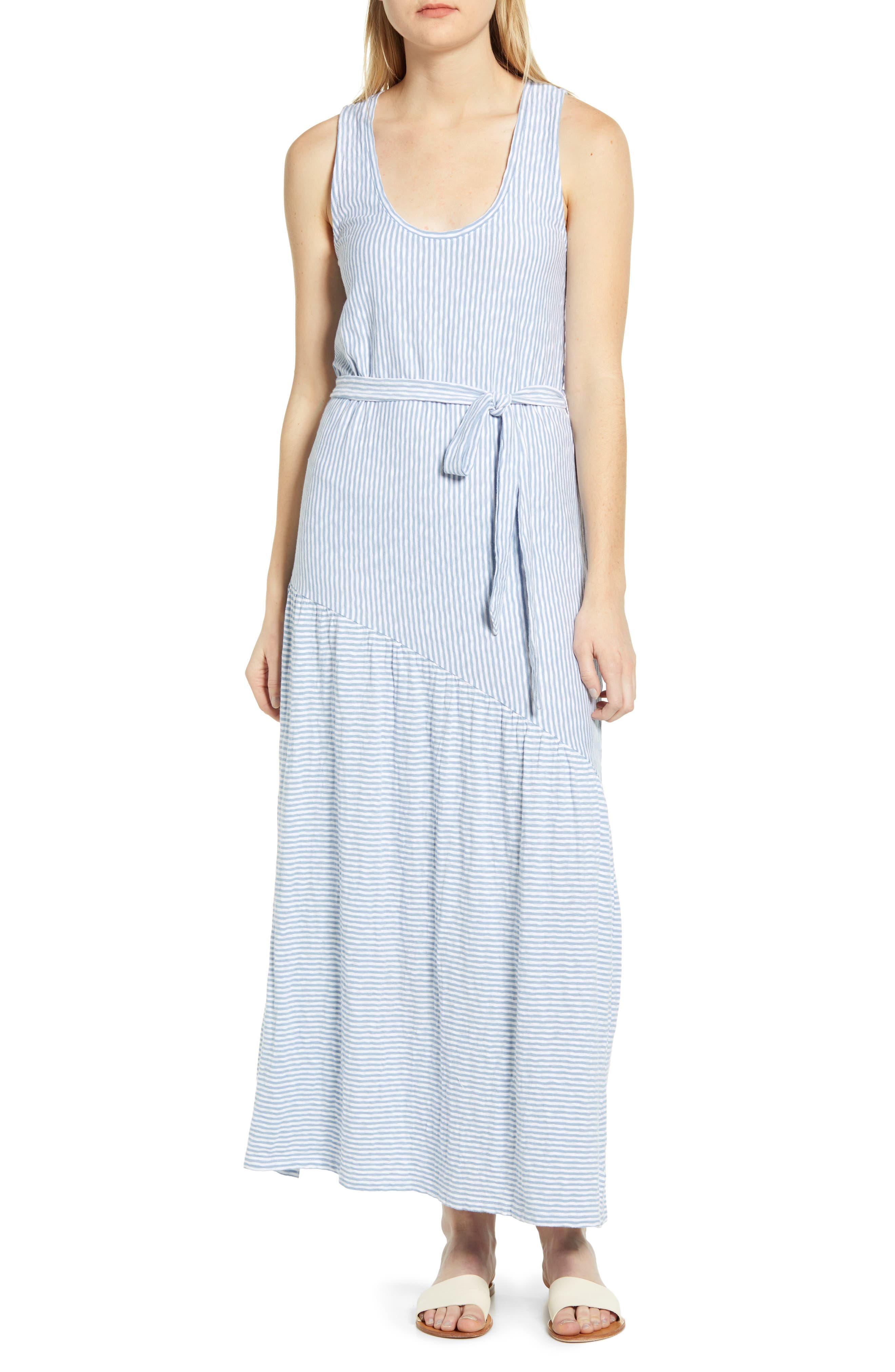 Lucky Brand Eliza Stripe Belted Cotton 