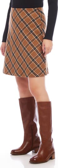 Plaid Bias Cut Skirt