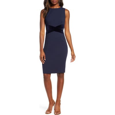 Vince Camuto Crisscross Waist Sheath Dress, Blue
