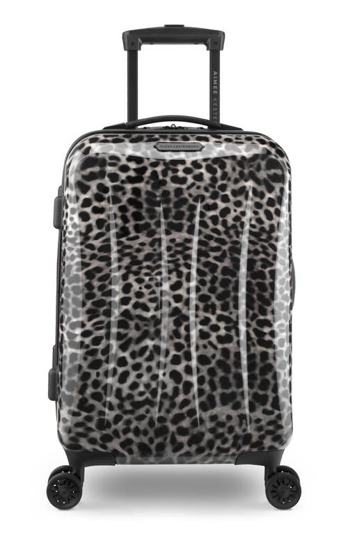 Aimee Kestenberg Jewel Strut Runway Spots 20-Inch Hardside Spinner Suitcase in Black/White Leopard