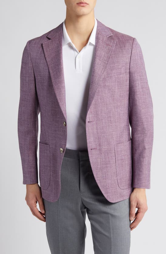 Shop Peter Millar Tailored Fit Wool, Silk & Linen Blend Sport Coat In Dark Red