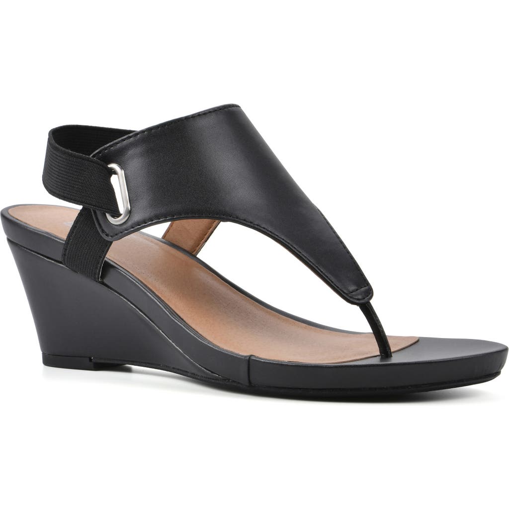 White Mountain Footwear All Dres Wedge Sandal In Black/smooth