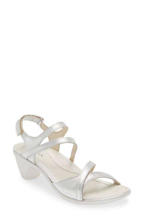 Shop Naot Limit Slingback Sandal In Soft Silver Leather