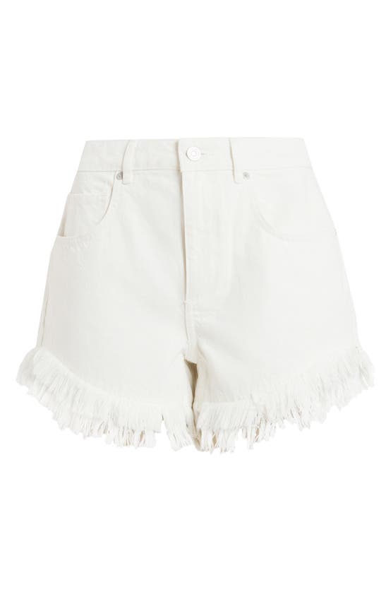 Shop Allsaints Astrid High Waist Fray Hem Shorts In Cream White