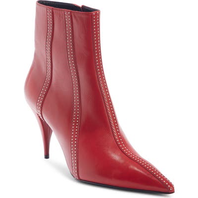 Saint Laurent Kiki Zip Bootie, Red