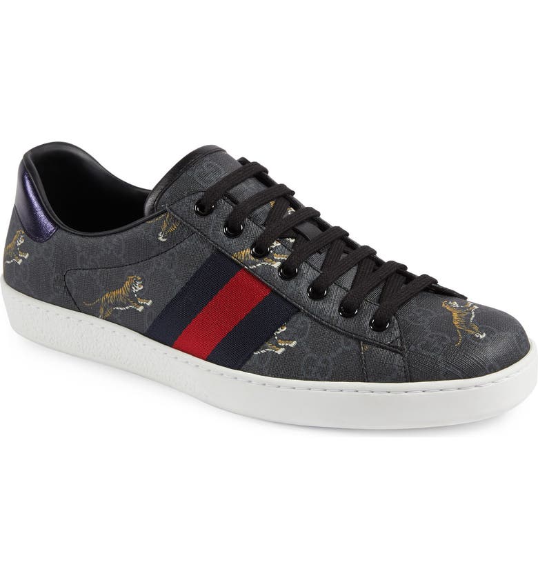 Gucci New Ace Tiger Print GG Supreme Sneaker (Men) | Nordstrom
