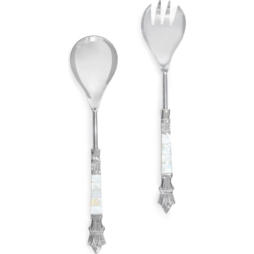 Tiramisu Mother-of-pearl 2-piece Salad Serving Set In Ivory