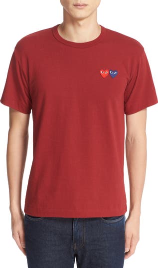 Play comme des garçons outlet t-shirt with double heart