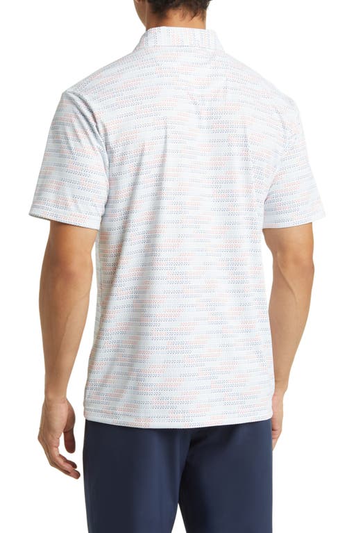 Shop Swannies Carlson Modern Fit Stripe Performance Golf Polo In Grey/coral