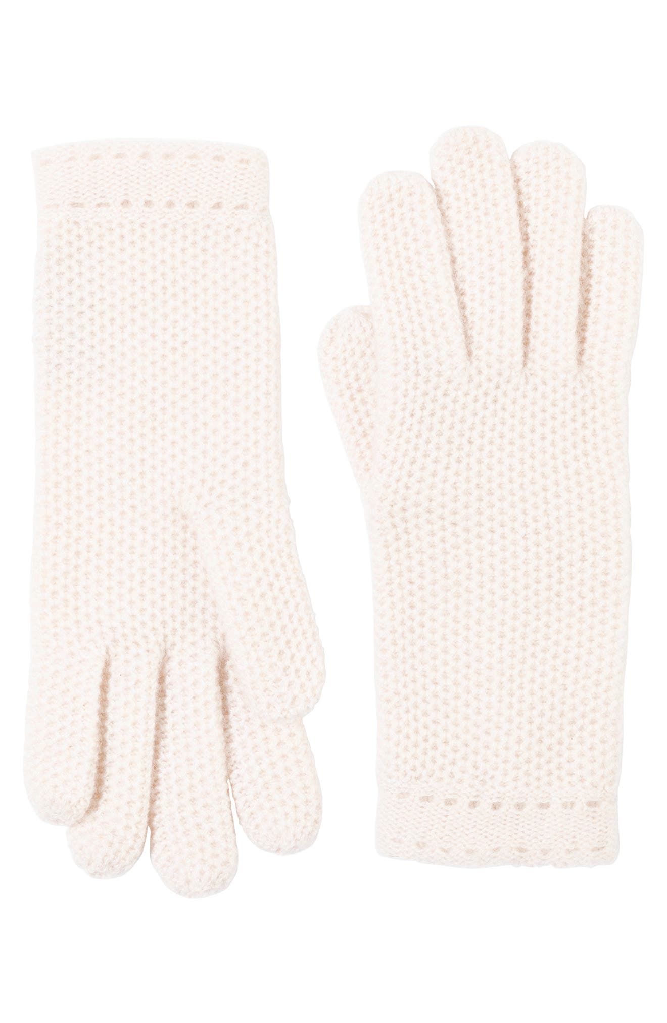 white cashmere gloves