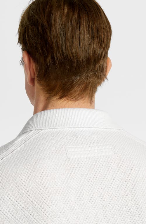 Shop Zegna Oasi Cashmere Polo Sweater In  Bianco