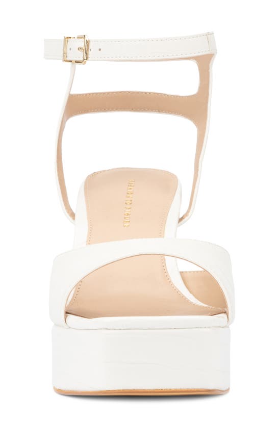 Fashion To Figure Hilari Croc Embossed Platform Heeled Sandal In White