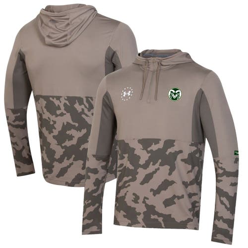 Men's Under Armour Green Colorado State Rams Military Appreciation Quarter-Zip Pullover Hoodie Jacket in Olive