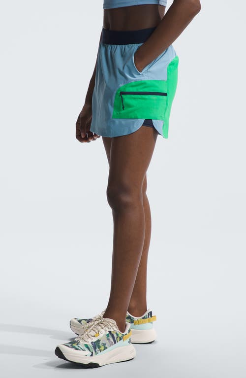 The North Face Trailwear Okt Long Haul Skort In Steel Blue/optic Emerald
