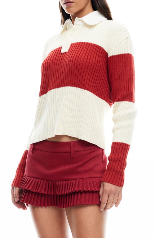 LIONESS LIONESS PRINCE COLORBLOCK COTTON RUGBY SWEATER
