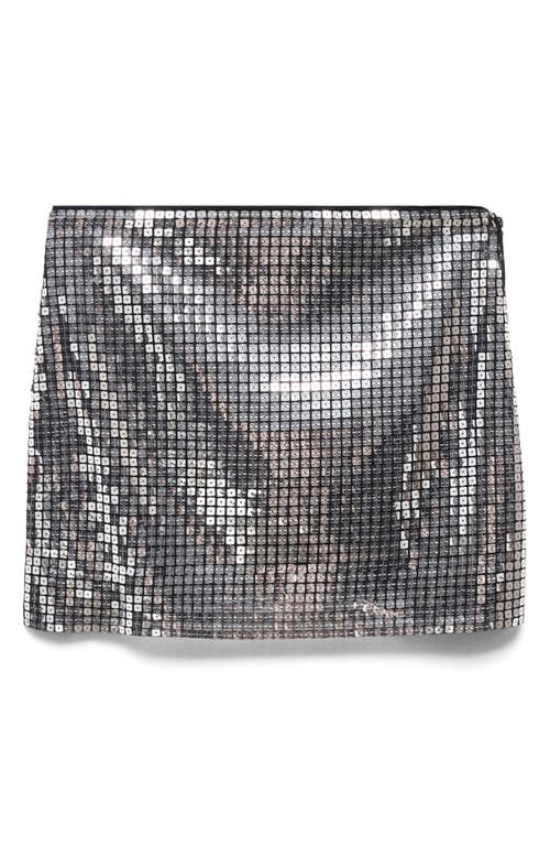 MANGO Sequin Miniskirt in Silver at Nordstrom, Size Large