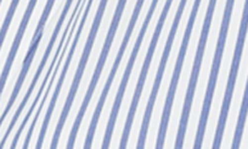 Jones New York Easy Care Button Up Long Sleeve Blouse In Blue/white