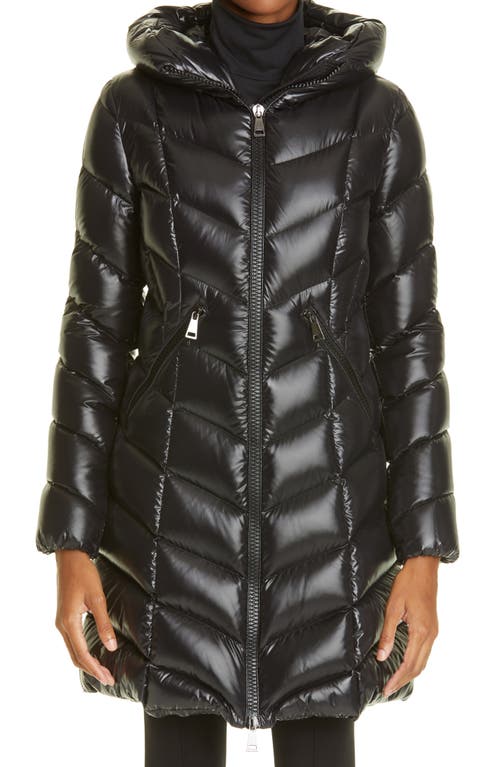 Moncler Marus Quilted 750 Fill Power Down Hooded Puffer Coat Black at