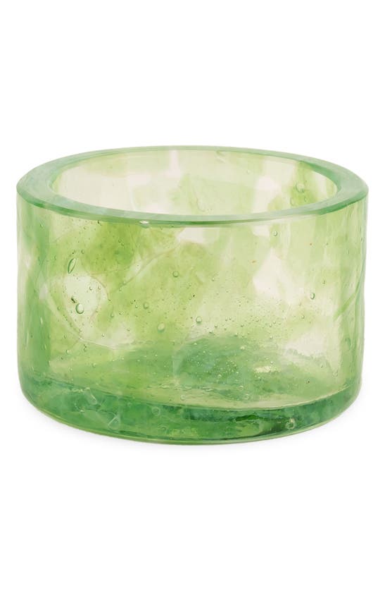Shop Stories Of Italy Set Of 2 Watercolor Jade Tealight Candleholders In Green