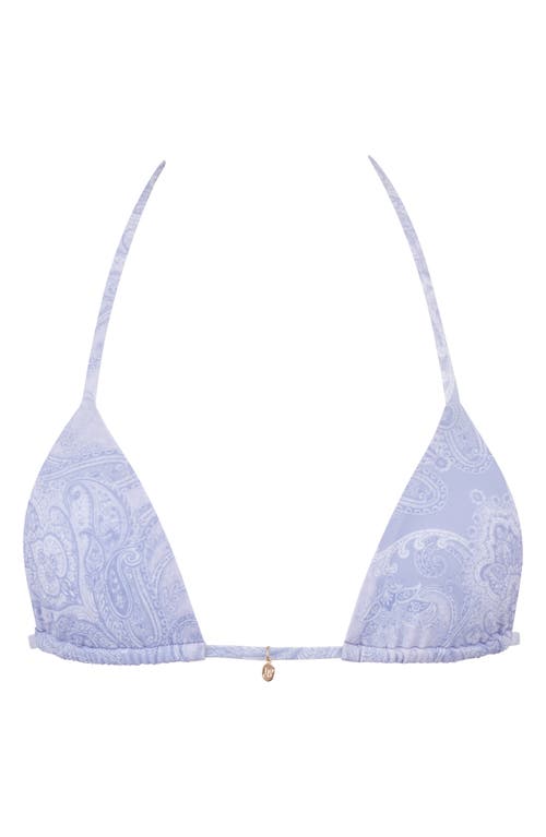 House Of Cb Caribe Reversible Triangle Bikini Top In Lavender Paisley