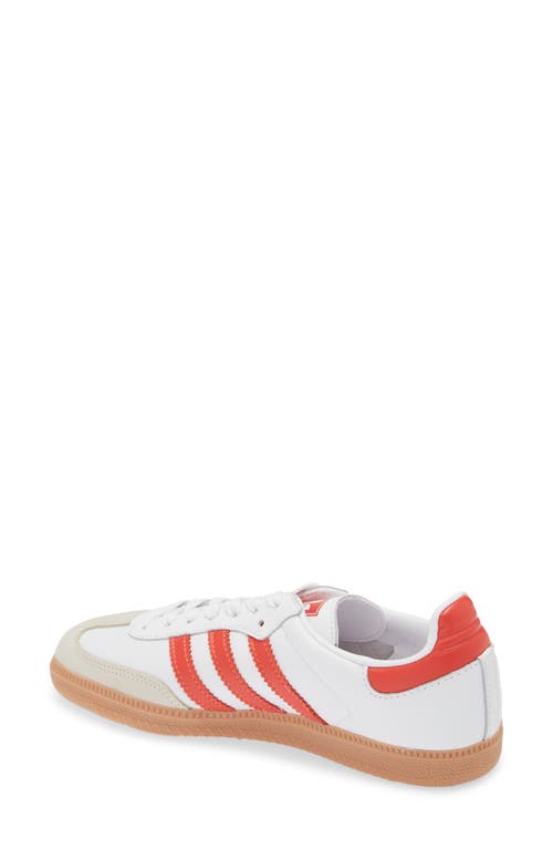 Shop Adidas Originals Adidas Samba Sneaker In White/solar Red/off White