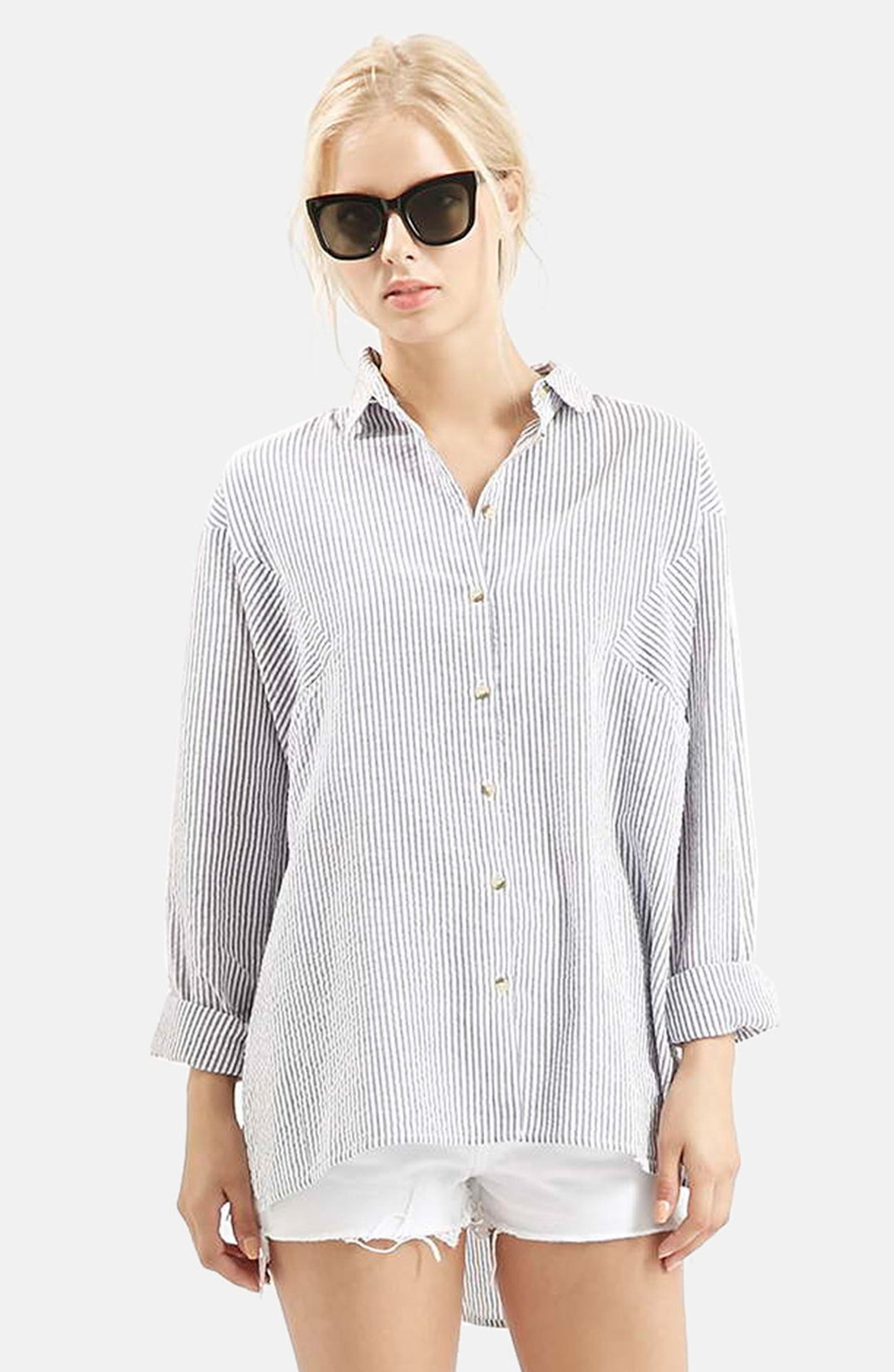 Topshop Oversize Stripe Shirt | Nordstrom