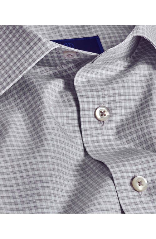 DAVID DONAHUE DAVID DONAHUE TRIM FIT DOBBY MICROCHECK DRESS SHIRT 