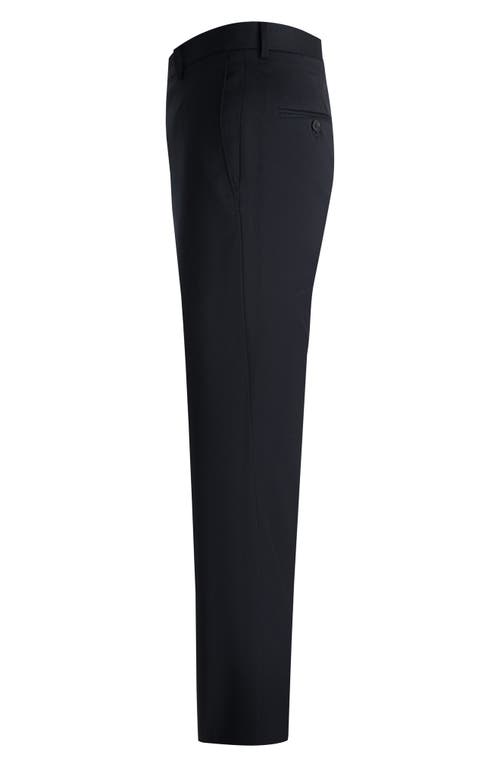 Shop Samuelsohn Flat Front Straight Leg Wool Dress Pants In Navy